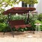 Costway Patio 3 Seats Canopy Swing Glider Hammock Cushioned Steel Frame Outdoor Black/Blue/Coffee/Green/Grey/Navy/Beige